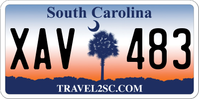 SC license plate XAV483