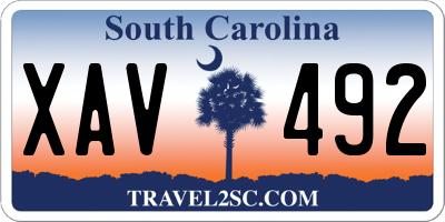 SC license plate XAV492