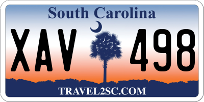 SC license plate XAV498