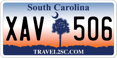 SC license plate XAV506