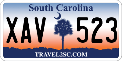 SC license plate XAV523