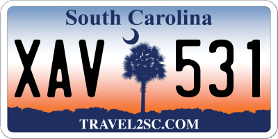SC license plate XAV531