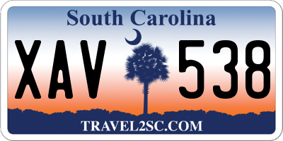 SC license plate XAV538