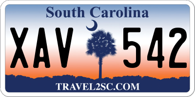 SC license plate XAV542