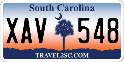SC license plate XAV548
