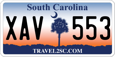 SC license plate XAV553