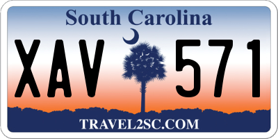 SC license plate XAV571
