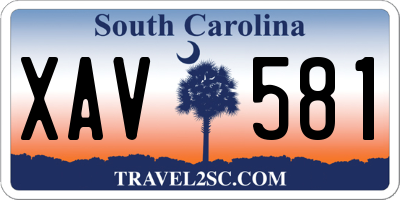 SC license plate XAV581
