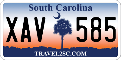 SC license plate XAV585