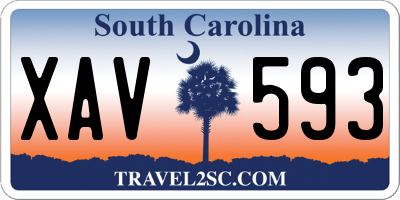 SC license plate XAV593