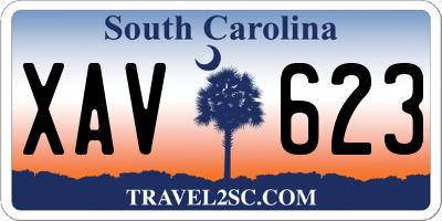SC license plate XAV623