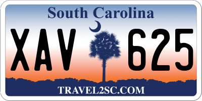 SC license plate XAV625