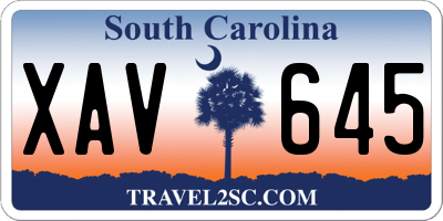 SC license plate XAV645