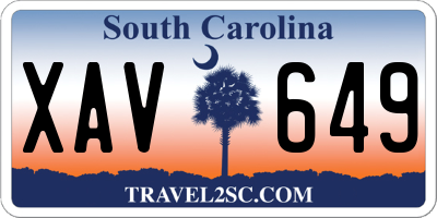 SC license plate XAV649