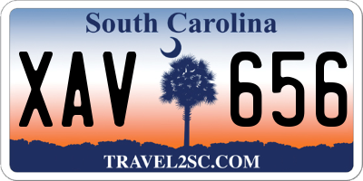 SC license plate XAV656