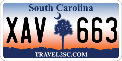 SC license plate XAV663