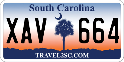SC license plate XAV664