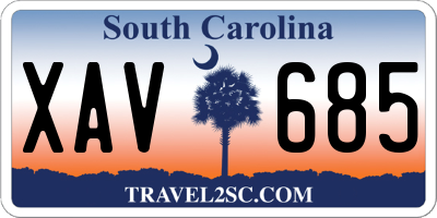 SC license plate XAV685