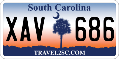 SC license plate XAV686
