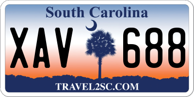 SC license plate XAV688