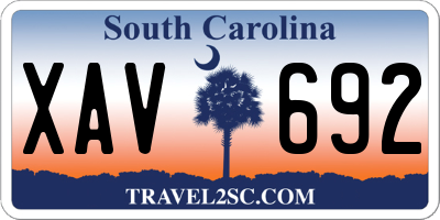 SC license plate XAV692