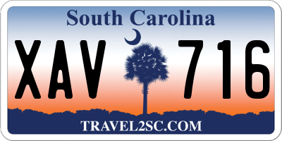 SC license plate XAV716