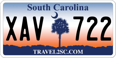 SC license plate XAV722