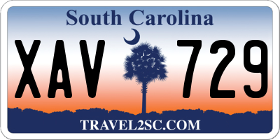 SC license plate XAV729