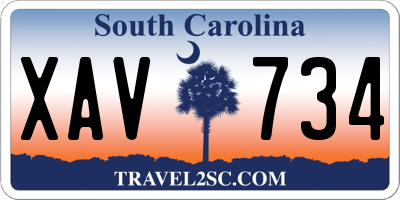 SC license plate XAV734