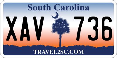 SC license plate XAV736