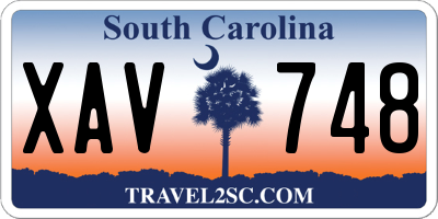 SC license plate XAV748