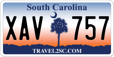 SC license plate XAV757
