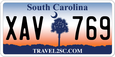 SC license plate XAV769