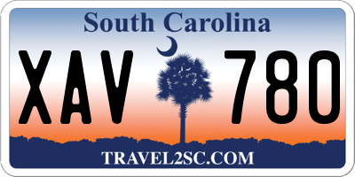 SC license plate XAV780