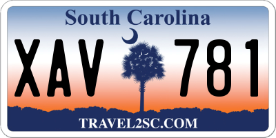 SC license plate XAV781