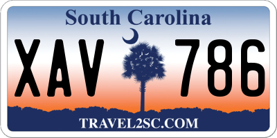 SC license plate XAV786