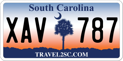 SC license plate XAV787