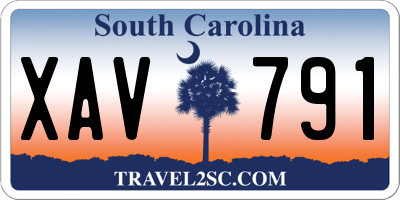 SC license plate XAV791