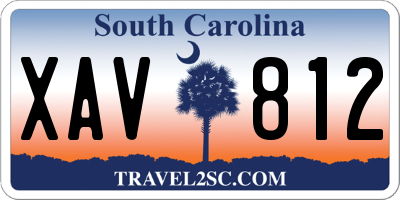 SC license plate XAV812