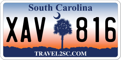 SC license plate XAV816
