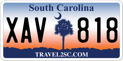 SC license plate XAV818