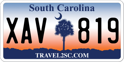 SC license plate XAV819