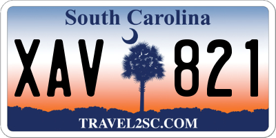 SC license plate XAV821