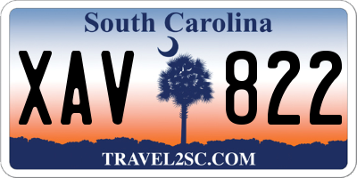 SC license plate XAV822