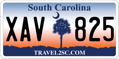 SC license plate XAV825
