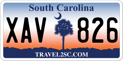 SC license plate XAV826