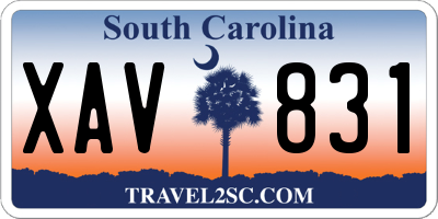 SC license plate XAV831