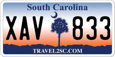 SC license plate XAV833