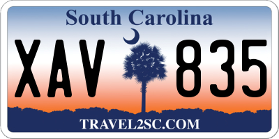 SC license plate XAV835