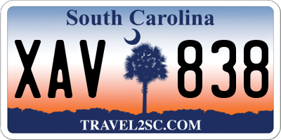 SC license plate XAV838
